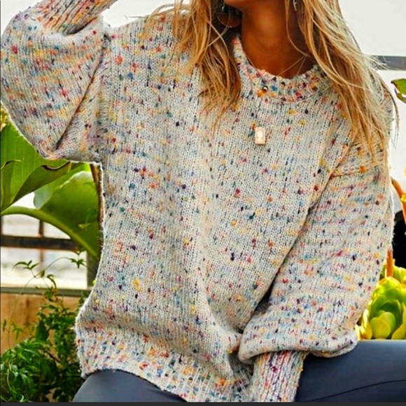 Sweaters - (8-10) Last 1! Ivory Confetti Relaxed Fit Sweater